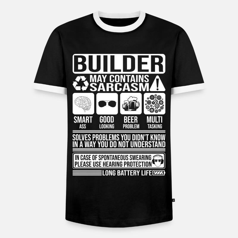 Builder Sarcasm funny Gift Builder - Men's Ringer Shirt - black/white