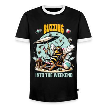Bee Lovers Beekeepers Naturefriends Beekeepers - Men's Ringer Shirt - black/white - Front - AI Model Female 172 light (172cm) & AI Model Male 178 light (178cm)