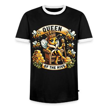 Bee Lover Beekeeper Beekeeper - Men's Ringer Shirt - black/white - Front - AI Model Female 172 light (172cm) & AI Model Male 178 light (178cm)