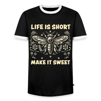 Amoureux des abeilles Apiculteurs Amis de la nature Apiculteurs - T-shirt contrasté Homme - noir/blanc - Devant - AI Model Female 172 light (172cm) & AI Model Male 178 light (178cm)