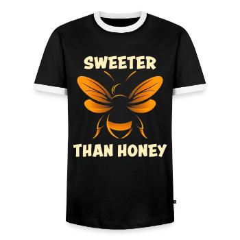 Bee Lovers Beekeepers Naturefriends Beekeepers - Men's Ringer Shirt - black/white - Front - AI Model Female 172 light (172cm) & AI Model Male 178 light (178cm)