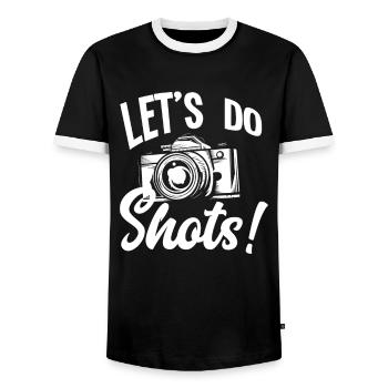 Photographer Photographer Taking Photos - Men's Ringer Shirt - black/white - Front - AI Model Female 172 light (172cm) & AI Model Male 178 light (178cm)