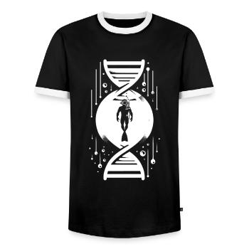 Plongée Plongeur C’est dans mon ADN - T-shirt contrasté Homme - noir/blanc - Devant - AI Model Female 172 light (172cm) & AI Model Male 178 light (178cm)