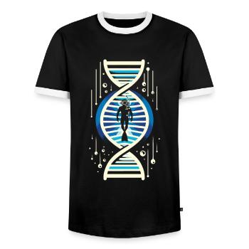 Plongée Plongeur C’est dans mon ADN - T-shirt contrasté Homme - noir/blanc - Devant - AI Model Female 172 light (172cm) & AI Model Male 178 light (178cm)