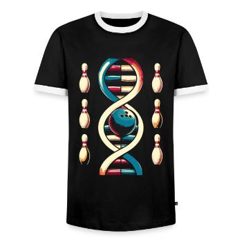 Bowling Bowlen Bowler Its In My Dna - Männer Kontrast-T-Shirt - Schwarz/Weiß - Vorne - AI Model Female 172 light (172cm) & AI Model Male 178 light (178cm)