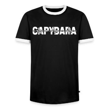 Rythme cardiaque de l’ECG Capybara Wasserschwein - T-shirt contrasté Homme - noir/blanc - Devant - AI Model Female 172 light (172cm) & AI Model Male 178 light (178cm)