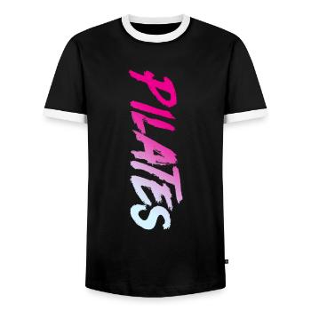 Pilates Instructor Teacher Pilates - Men's Ringer Shirt - black/white - Front - AI Model Female 172 light (172cm) & AI Model Male 178 light (178cm)