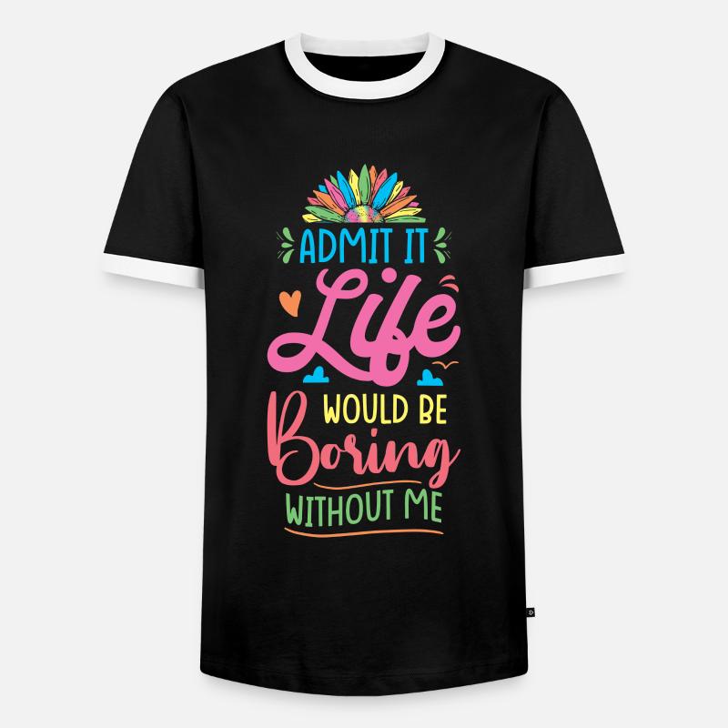 Lebensfreude Farbenfrohe Botschaft - Männer Kontrast-T-Shirt - Schwarz/Weiß