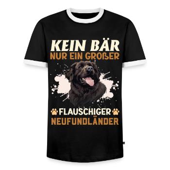 Neufundländer Hund KEIN BÄR NUR EIN GROßER - Männer Kontrast-T-Shirt - Schwarz/Weiß - Vorne - AI Model Female 172 light (172cm) & AI Model Male 178 light (178cm)