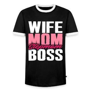 Belle-mère - T-shirt contrasté Homme - noir/blanc - Devant - AI Model Female 172 light (172cm) & AI Model Male 178 light (178cm)