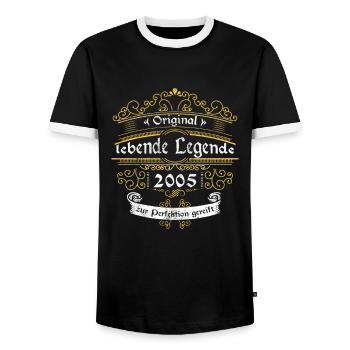2005 Geburtstag lebende Legende zur perfektion - Männer Kontrast-T-Shirt - Schwarz/Weiß - Vorne - AI Model Female 172 light (172cm) & AI Model Male 178 light (178cm)