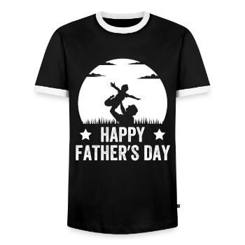 Bonne fête des pères - T-shirt contrasté Homme - noir/blanc - Devant - AI Model Female 172 light (172cm) & AI Model Male 178 light (178cm)