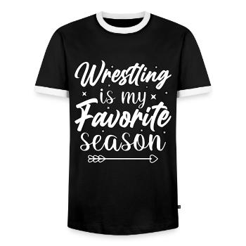 La lutte est ma saison préférée - T-shirt contrasté Homme - noir/blanc - Devant - AI Model Female 172 light (172cm) & AI Model Male 178 light (178cm)