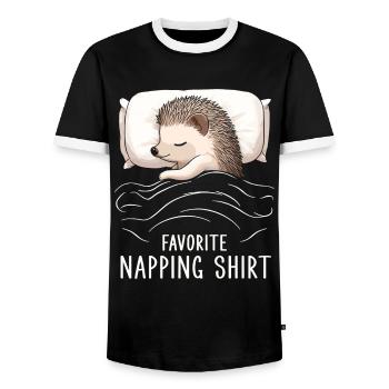 Favorite Napping Shirt - Männer Kontrast-T-Shirt - Schwarz/Weiß - Vorne - AI Model Female 172 light (172cm) & AI Model Male 178 light (178cm)