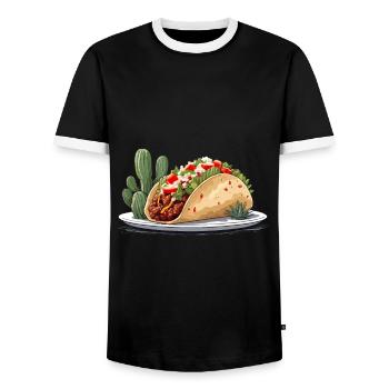 Cinco De Mayo Taco Liebhaber Aesthetic Streetwear - Männer Kontrast-T-Shirt - Schwarz/Weiß - Vorne - AI Model Female 172 light (172cm) & AI Model Male 178 light (178cm)