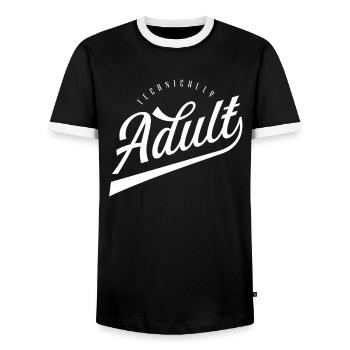 Cadeau d’anniversaire Tech Adulte 18 ans - T-shirt contrasté Homme - noir/blanc - Devant - AI Model Female 172 light (172cm) & AI Model Male 178 light (178cm)