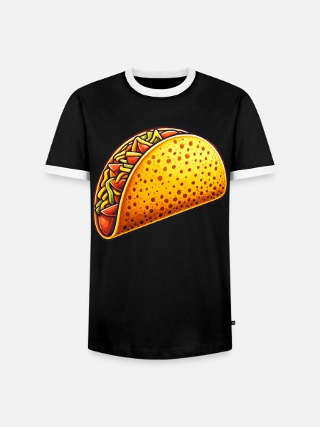 Taco Schale - Männer Kontrast-T-Shirt - Schwarz/Weiß
