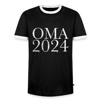 Grandma 2024 - Men's Ringer Shirt - black/white - Front - AI Model Female 172 light (172cm) & AI Model Male 178 light (178cm)