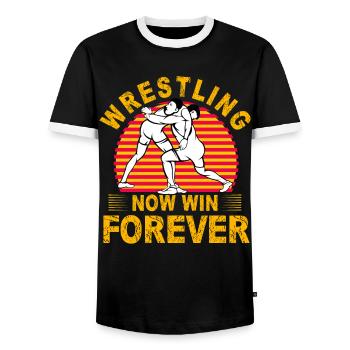 Wrestling Now gagne pour toujours - T-shirt contrasté Homme - noir/blanc - Devant - AI Model Female 172 light (172cm) & AI Model Male 178 light (178cm)