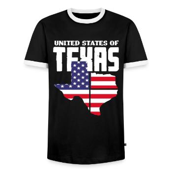 Proud Texan Texas - Men's Ringer Shirt - black/white - Front - AI Model Female 172 light (172cm) & AI Model Male 178 light (178cm)