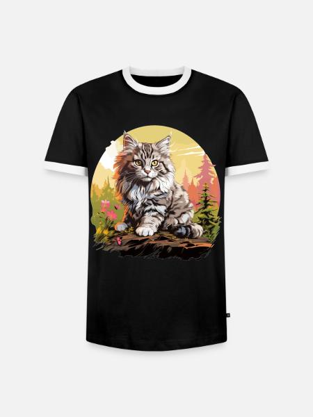 Ragamuffin Kitten Ragamuffin Cat - Men's Ringer Shirt - black/white