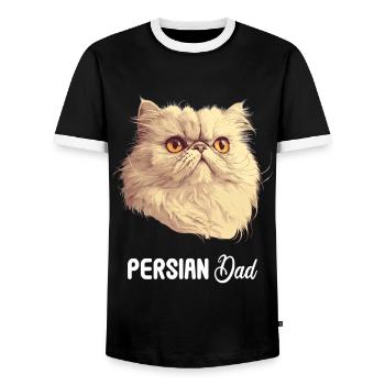 Persian Cat Perserkatze - Männer Kontrast-T-Shirt - Schwarz/Weiß - Vorne - AI Model Female 172 light (172cm) & AI Model Male 178 light (178cm)