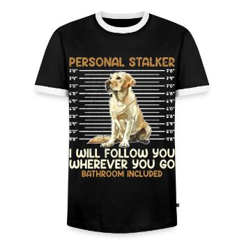 Labrador amant personnel harceleur labrador - T-shirt contrasté Homme - noir/blanc - Devant - AI Model Female 172 light (172cm) & AI Model Male 178 light (178cm)