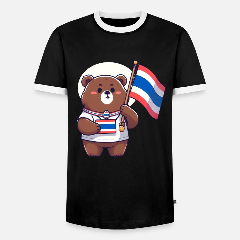 Thai Bär - Männer Kontrast-T-Shirt - Schwarz/Weiß