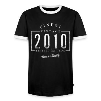 Meilleur millésime 2010 Millésime 2010 Anniversaire Anniversaire - T-shirt contrasté Homme - noir/blanc - Devant - AI Model Female 172 light (172cm) & AI Model Male 178 light (178cm)