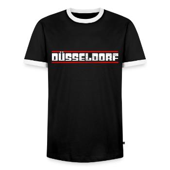 Dusseldorf - Men's Ringer Shirt - black/white - Front - AI Model Female 172 light (172cm) & AI Model Male 178 light (178cm)