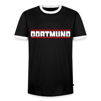Dortmund - Männer Kontrast-T-Shirt - Schwarz/Weiß - Vorne - AI Model Female 172 light (172cm) & AI Model Male 178 light (178cm)