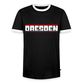 Dresden - Männer Kontrast-T-Shirt - Schwarz/Weiß - Vorne - AI Model Female 172 light (172cm) & AI Model Male 178 light (178cm)