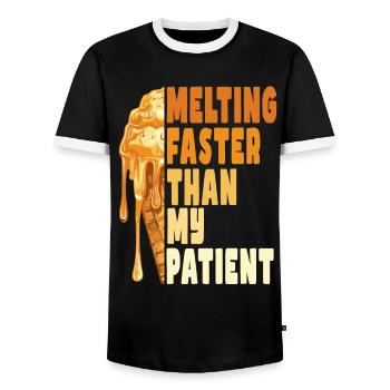 Melt faster than my patience - Men's Ringer Shirt - black/white - Front - AI Model Female 172 light (172cm) & AI Model Male 178 light (178cm)