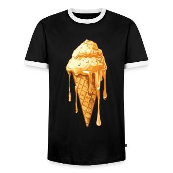 Fused Ice Cream Miracle - Men's Ringer Shirt - black/white - Front - AI Model Female 172 light (172cm) & AI Model Male 178 light (178cm)