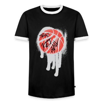 Basket-ball Basketteurs Joueurs - T-shirt contrasté Homme - noir/blanc - Devant - AI Model Female 172 light (172cm) & AI Model Male 178 light (178cm)