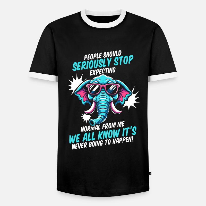 Elephant - Men's Ringer Shirt - black/white
