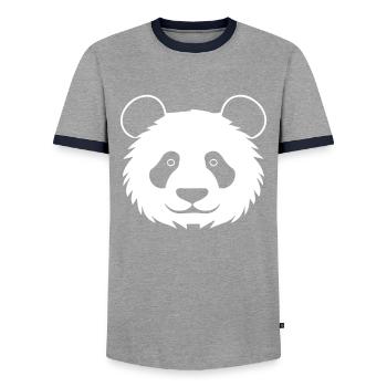 Panda Ours Panda géant japonais - T-shirt contrasté Homme - gris/marine  - Devant - AI Model Female 172 light (172cm) & AI Model Male 178 light (178cm)