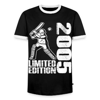 Limited Edition 2005 Limited Edition Cricket - Männer Kontrast-T-Shirt - Schwarz/Weiß - Vorne - AI Model Female 172 light (172cm) & AI Model Male 178 light (178cm)