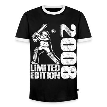 Limited Edition 2008 Limited Edition Cricket - Männer Kontrast-T-Shirt - Schwarz/Weiß - Vorne - AI Model Female 172 light (172cm) & AI Model Male 178 light (178cm)