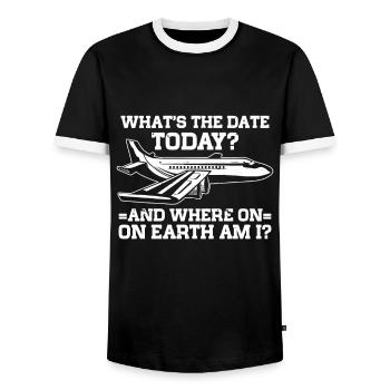 Don't Make Me Use My Flight Attendant Voice - Männer Kontrast-T-Shirt - Schwarz/Weiß - Vorne - AI Model Female 172 light (172cm) & AI Model Male 178 light (178cm)