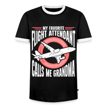Don't Make Me Use My Flight Attendant Voice - Männer Kontrast-T-Shirt - Schwarz/Weiß - Vorne - AI Model Female 172 light (172cm) & AI Model Male 178 light (178cm)