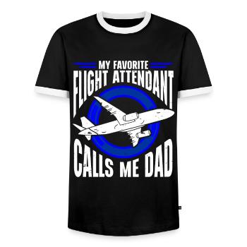 Don't Make Me Use My Flight Attendant Voice - Männer Kontrast-T-Shirt - Schwarz/Weiß - Vorne - AI Model Female 172 light (172cm) & AI Model Male 178 light (178cm)