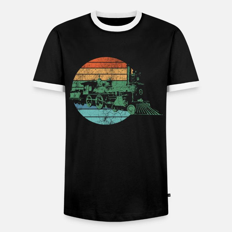 Train Trains Train Drivers - Men's Ringer Shirt - black/white