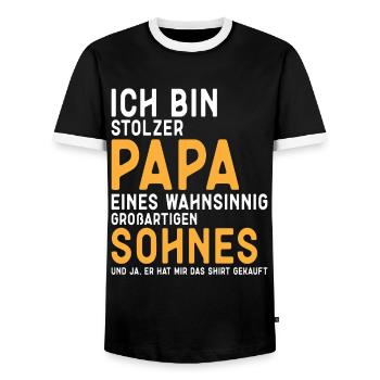 Proud Dad T-Shirt Gift from Son - Men's Ringer Shirt - black/white - Front - AI Model Female 172 light (172cm) & AI Model Male 178 light (178cm)