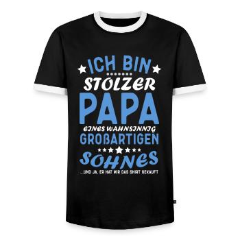 Proud Dad T-Shirt Gift from Son - Men's Ringer Shirt - black/white - Front - AI Model Female 172 light (172cm) & AI Model Male 178 light (178cm)
