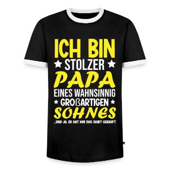 Proud Dad T-Shirt Gift from Son - Men's Ringer Shirt - black/white - Front - AI Model Female 172 light (172cm) & AI Model Male 178 light (178cm)