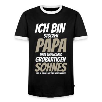 Proud Dad T-Shirt Gift from Son - Men's Ringer Shirt - black/white - Front - AI Model Female 172 light (172cm) & AI Model Male 178 light (178cm)