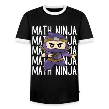 Drôle Math Ninja Mathématiques Geek Nombres - T-shirt contrasté Homme - noir/blanc - Devant - AI Model Female 172 light (172cm) & AI Model Male 178 light (178cm)