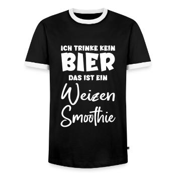 Wheat Smoothie Outfit for Beer Lovers - Men's Ringer Shirt - black/white - Front - AI Model Female 172 light (172cm) & AI Model Male 178 light (178cm)