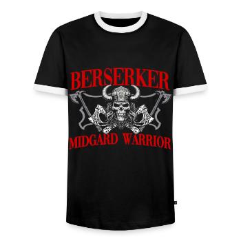 Wikinger Tshirt Viking Valhalla Walhalla Gott Odin - Männer Kontrast-T-Shirt - Schwarz/Weiß - Vorne - AI Model Female 172 light (172cm) & AI Model Male 178 light (178cm)